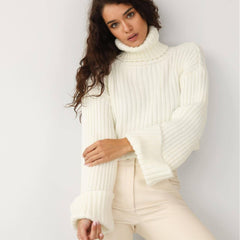 Turtleneck Sweaters Clothing Striped Short Style