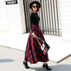 and high-waisted skirt slim woolen skirt