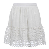 Short A-line embroidered floral skirt