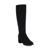 Matte All-Match Retro Chunky Mid-Heel Womens Boots