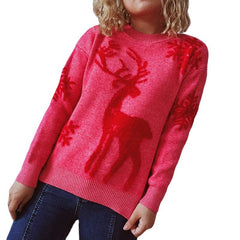 Round Neck Long Sleeve Knitted Christmas Sweater