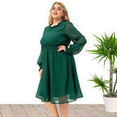 Sleeves Chiffon Cut Flower Dress
