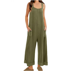 Casual Loose Jumpsuit Sleeveless U-neck One-piece