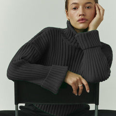 Turtleneck Sweaters Clothing Striped Short Style