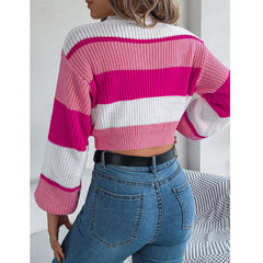 Leisure Pullover Midriff-baring Sweater Knitted Top