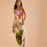 Spring And Oblique Shoulder Positioning Printing Female Dress