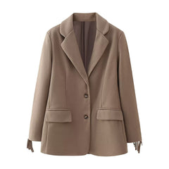 Tassel Wool Suit Jacket Tops