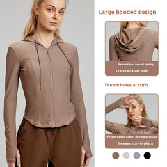 Long Sleeve Yoga Wear Coat Slim Fit Slimming Women