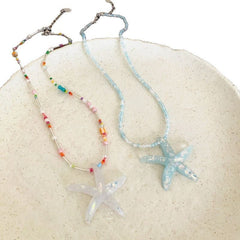 Dopamine Starfish Beaded Necklace For Women