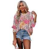Loose Printed Chiffon Shirt For Women