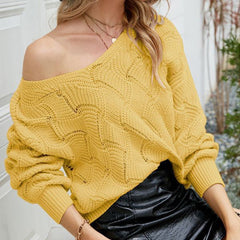 Long-sleeved Solid Color Pullover Loose Sweater