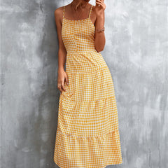 Back Strap Lace-up Midi Dress