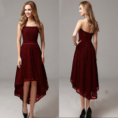 Temperament Lace Wrapped Chest Solid Color Slim Tail Cocktail Dress