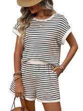 Casual Two-piece Set Short-sleeve Top And Shorts