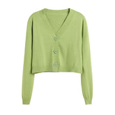 Style Knitted Sweater Cardigan V Neck Casual Sweater