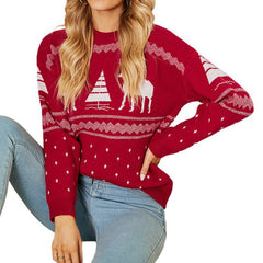 Pullover Deer Jacquard Christmas Holiday Sweater