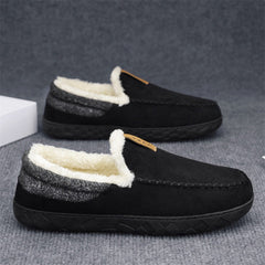 Mens Slip-on Snow Boots With Fleece Lining For Extra Warmth In Winter