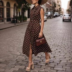 Polka-Dot Printed Casual Dress