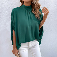 And Irregular Lace-up Half-turtleneck Shirt