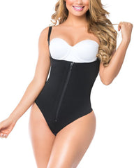 Shapewear Bodysuit Adjustable Shoulder Straps Zipper Control Body Shaper Fajas