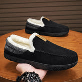 Mens Slip-on Snow Boots With Fleece Lining For Extra Warmth In Winter