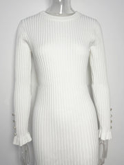Womens Textured Knit Mid-length Dress