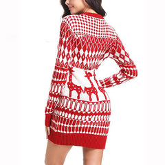 Slim Long Sleeve Fawn Christmas Sweater