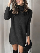 Knitwear Two Lapels Hollow Pullover Sweater Dress