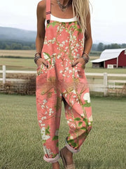 Floral Element Print Casual Jumpsuit