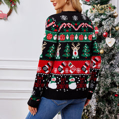 Loose Knitted Cardigan Sweater Coat Casual Long-sleeved Christmas Sweater