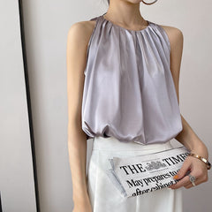 Satin Halter Sleeveless Sling
