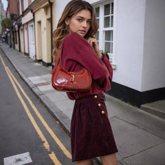 Slim-fit Metal Buckle Versatile Hip-hugging Midi Skirt