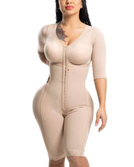 Post-Surgery Double Compression Garments Faja With Sleeves & Bra Tummy Control Shapewear Slimming Fajas Lace Body Shaper