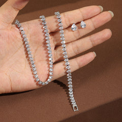 Simple And Elegant Zircon Jewelry Set