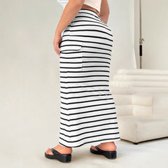 Knitted Simple Pocket Slim-fit Hip Skirt