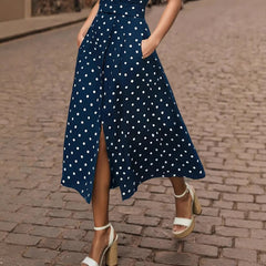 Polka-Dot Printed Casual Dress