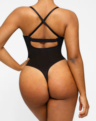 Deep Plunge Low-Back Thong Bodysuit