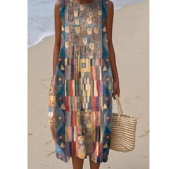 Sleeveless Casual Printed Maxi Dress