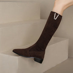 Below The Knee Over-the-knee Skinny Low Heel Large Size Boots