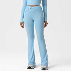 Cross High-waist Slightly Flared Yoga Pants
