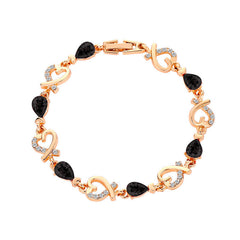 Heart-Shaped Bracelet with Rhinestones