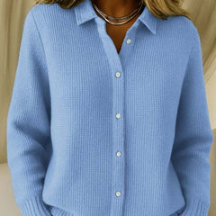 Casual Button Knitted Lapel Sweater For Long Sleeve Knitted Sweaters Tops Jumper