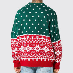 Men's Knitted Jacquard Loose Round Neck Pullover Sweater For And And Christmas