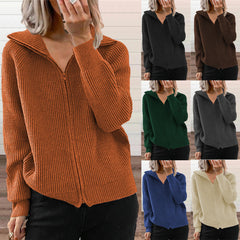 Europe And America Stripe Casual Loose Knitwear Coat Women