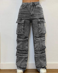 Pocket Diamond Casual Jeans