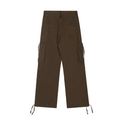 Multi-pocket Straight Cargo Pants Men's Loose