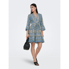 Elegant Relaxed-fit Strap Print Dress