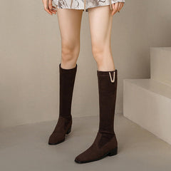Below The Knee Over-the-knee Skinny Low Heel Large Size Boots