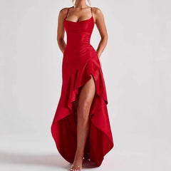 Backless Dress Split Suspender Maxi Dresses Clothing