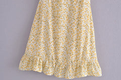 French Vintage Floral Printed Dress �Romantic Retro Elegance